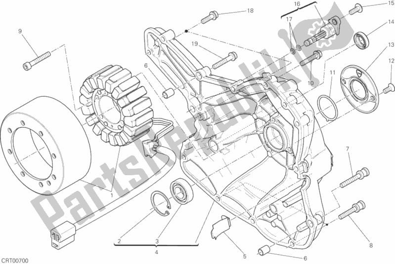 All parts for the Generator Cover of the Ducati Scrambler Urban Enduro Thailand 803 2017